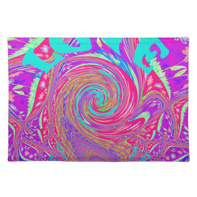 Beautiful Amazing Love Whirl Text Art Print Design Placemat (Front)