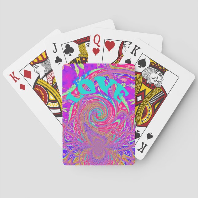 Beautiful Amazing Love Whirl Text Art Print Design Poker Cards (Back)