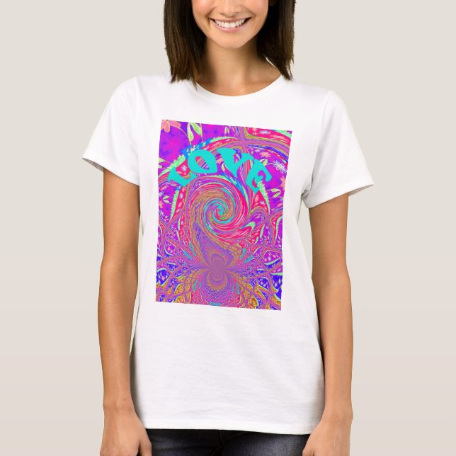 Beautiful Amazing Love Whirl Text Art Print Design T-Shirt (Front)