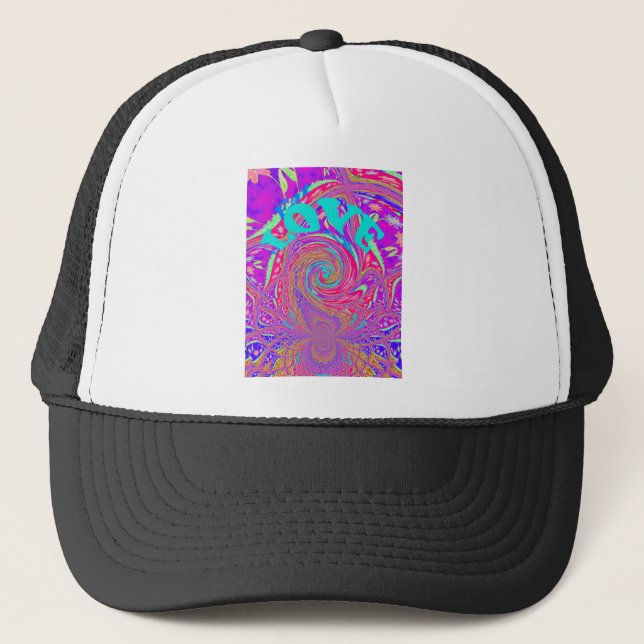 Beautiful Amazing Love Whirl Text Art Print Design Trucker Hat (Front)