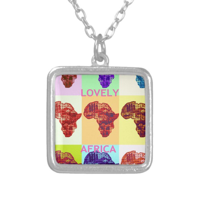 Beautiful amazing Lovely Africa design Silver Plated Necklace (Front)