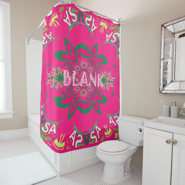 Beautiful Amazing Lovely Blank Feminine pink color Shower Curtain (In Situ)