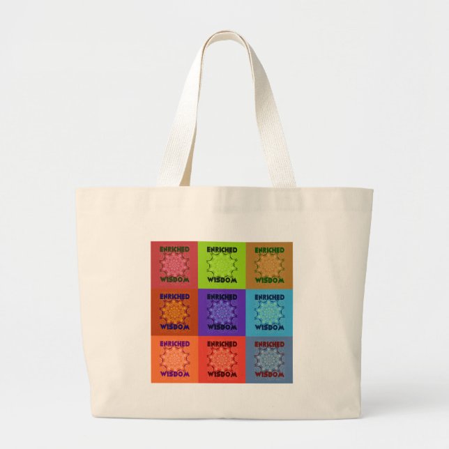 Beautiful Amazing  Lovely Pop Art Print: Enriched  Large Tote Bag (Front)