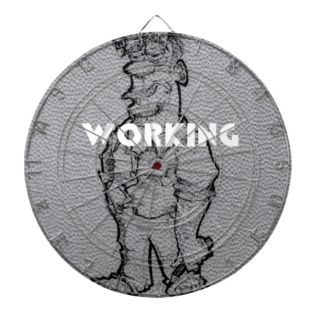 Beautiful Amazing  Pencil Sketch: Working Overtime Dartboard (Front)