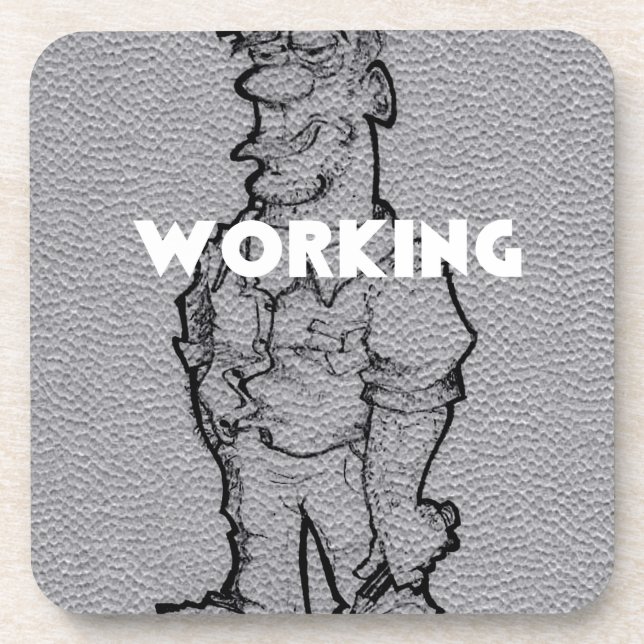 Beautiful Amazing  Pencil Sketch: Working Overtime Drink Coaster (Front)