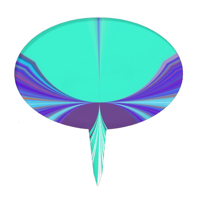 Beautiful amazing Purple Cyan motif Pattern Design Cake Topper (Front)