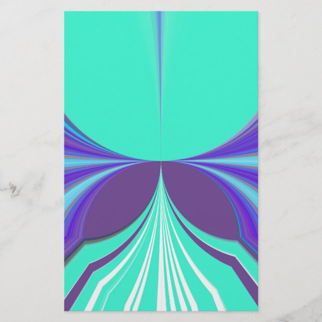 Beautiful amazing Purple Cyan motif Pattern Design Stationery (Front)