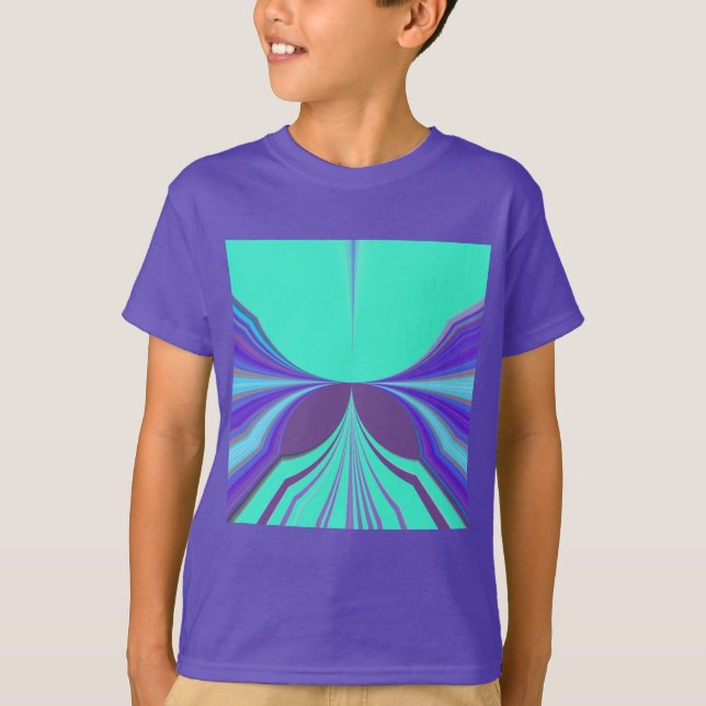 Beautiful amazing Purple Cyan motif Pattern Design T-Shirt (Front)