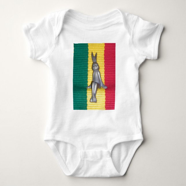 Beautiful amazing Rabbit  Rasta Oasis Metal Bunny Baby Bodysuit (Front)