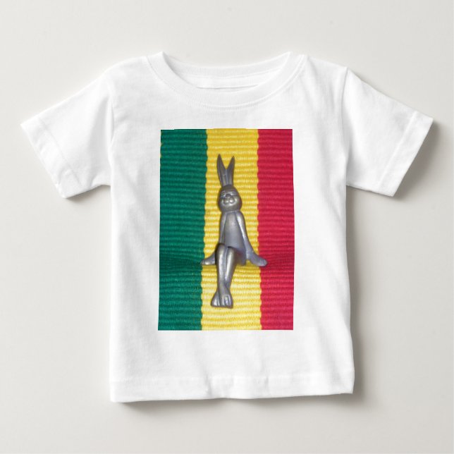 Beautiful amazing Rabbit  Rasta Oasis Metal Bunny Baby T-Shirt (Front)