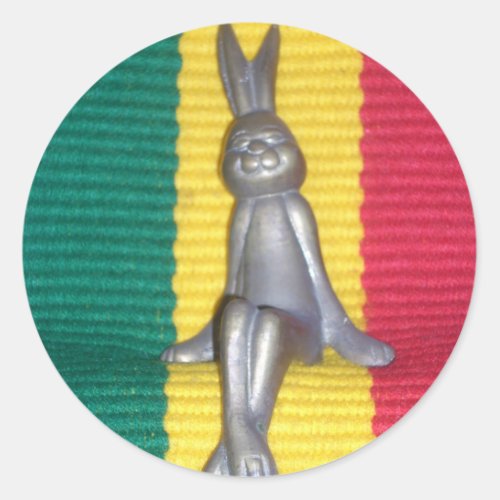 Beautiful amazing Rabbit  Rasta Oasis Metal Bunny Classic Round Sticker