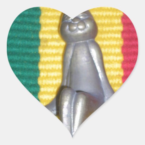 Beautiful amazing Rabbit  Rasta Oasis Metal Bunny Heart Sticker