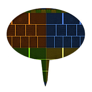 Beautiful Amazing Rainbow Color Geometrical Design Cake Topper