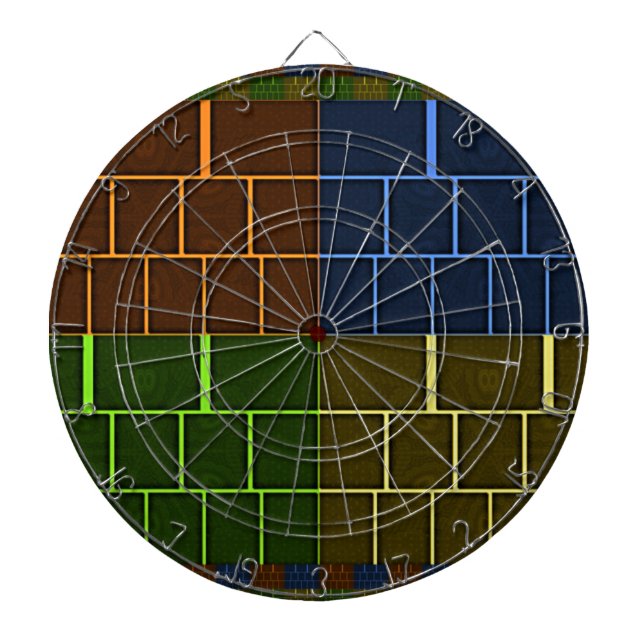 Beautiful Amazing Rainbow Color Geometrical Design Dartboard (Front)