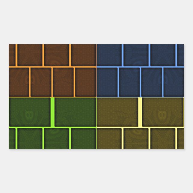 Beautiful Amazing Rainbow Color Geometrical Design Rectangular Sticker (Front)