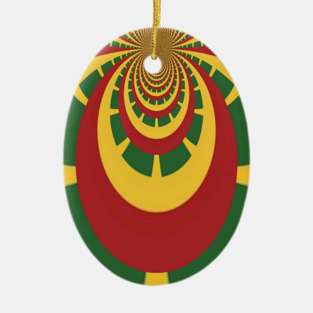 Beautiful Amazing Rasta Colors Art Print Ceramic Ornament (Front)