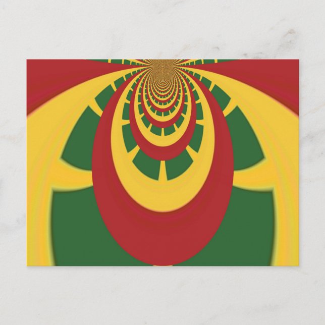 Beautiful Amazing Rasta Colors Art Print Postcard (Front)