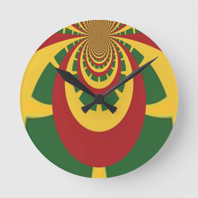 Beautiful Amazing Rasta Colors Art Print Round Clock (Front)