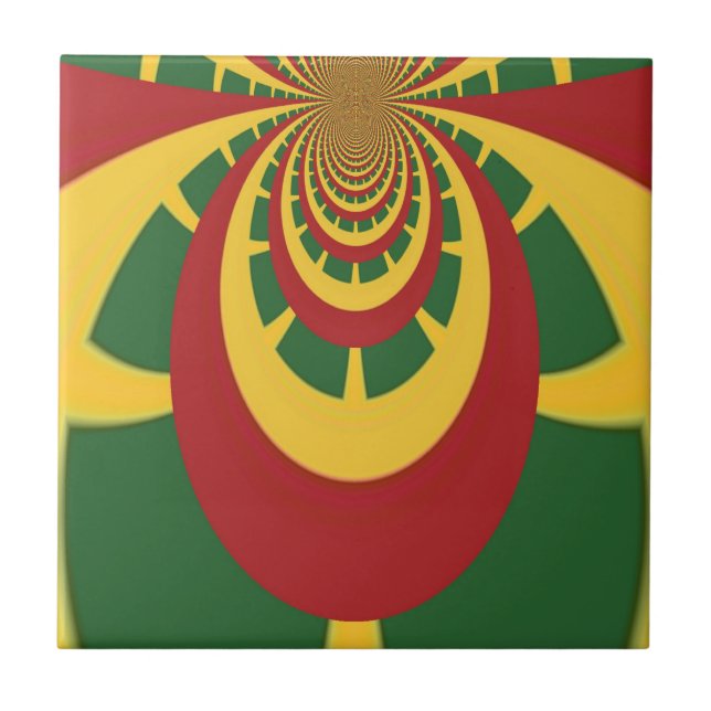 Beautiful Amazing Rasta Colors Art Print Tile (Front)