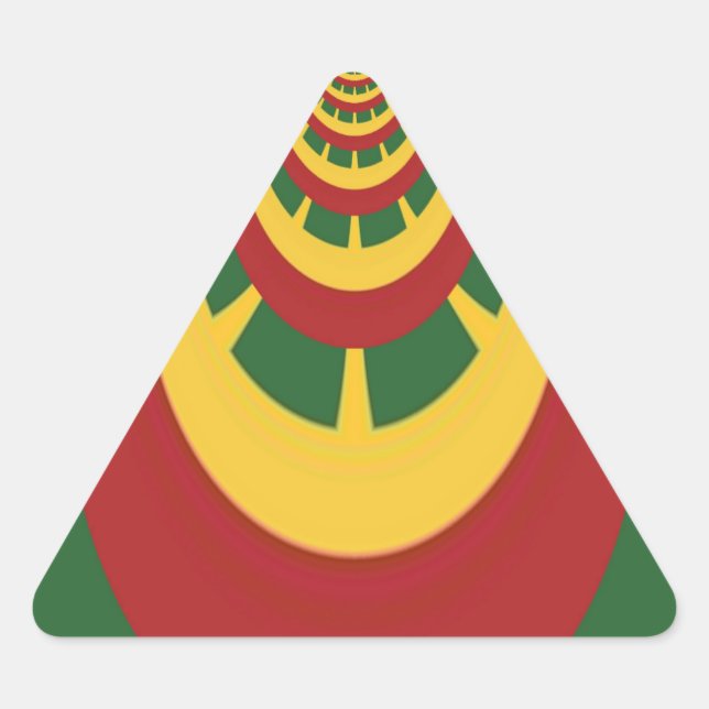 Beautiful Amazing Rasta Colors Art Print Triangle Sticker (Front)