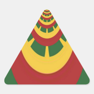Beautiful Amazing Rasta Colors Art Print Triangle Sticker