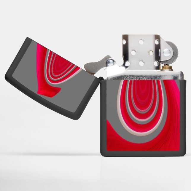 Beautiful amazing red and white crimson  zippo lighter (Opened)