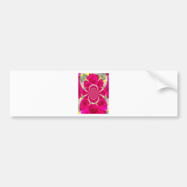 Beautiful Amazing Red Roses Kaleidoscope Pattern Bumper Sticker (Front)