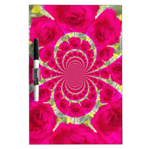 Beautiful Amazing Red Roses Kaleidoscope Pattern Dry-Erase Board