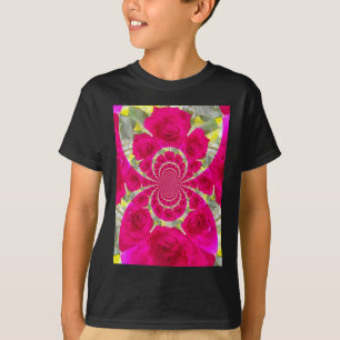Beautiful Amazing Red Roses Kaleidoscope Pattern T-Shirt