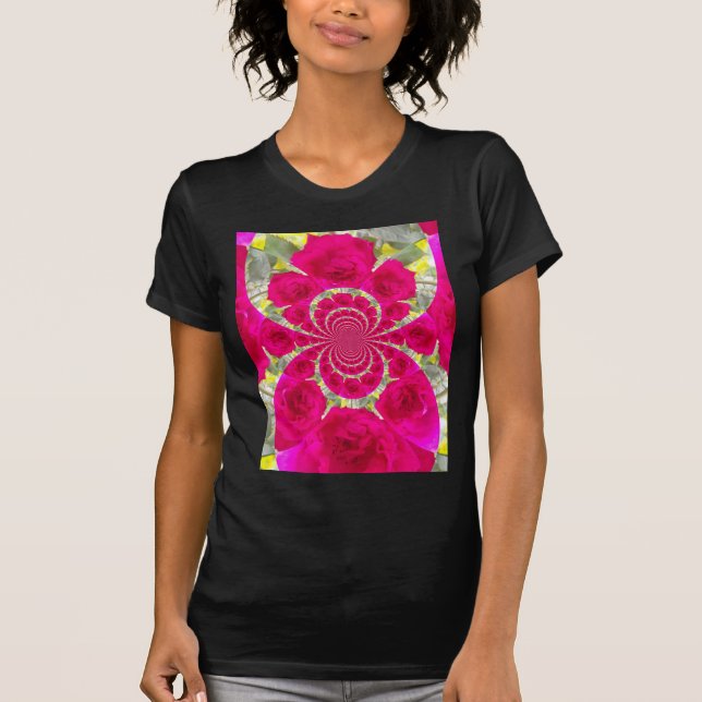 Beautiful Amazing Red Roses Kaleidoscope Pattern T-Shirt (Front)