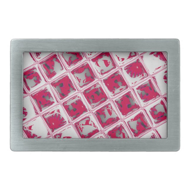 Beautiful Amazing Red Stylish Mirror Image Art  Belt Buckle (Front)