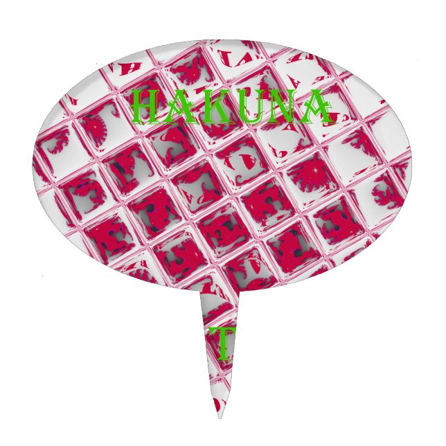 Beautiful Amazing Red Stylish Mirror Image Art  Cake Topper (Front)