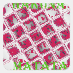 Beautiful Amazing Red Stylish Mirror Image Art  Square Sticker