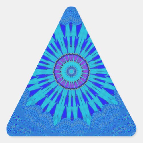 Beautiful Amazing Royal Blue Abstract pattern Art  Triangle Sticker