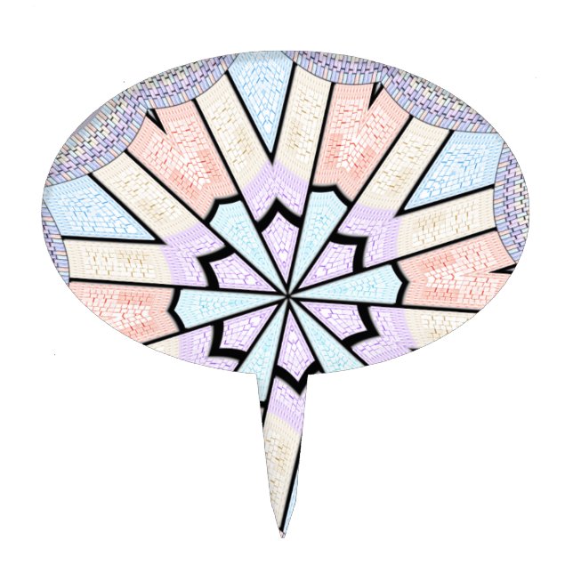 Beautiful Amazing Soft Pastel Geometric Art Print Cake Topper (Front)