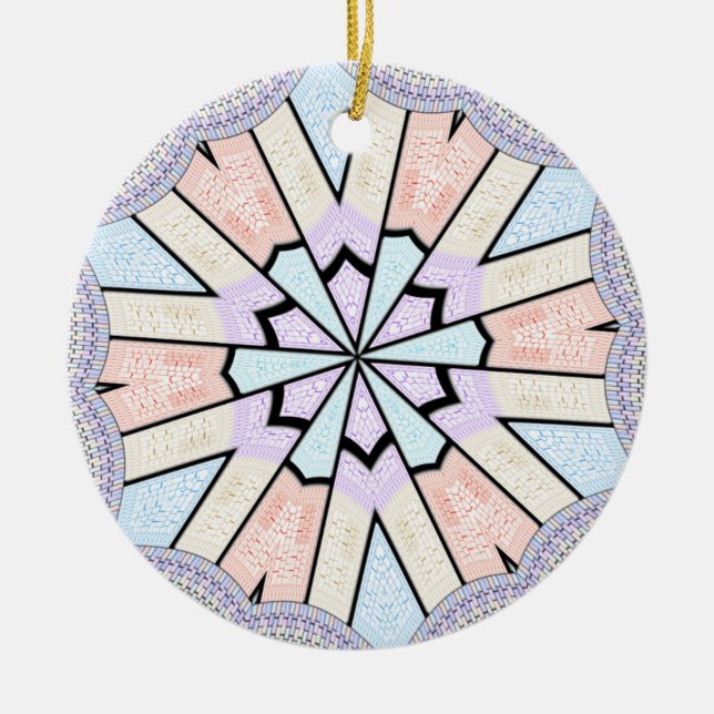 Beautiful Amazing Soft Pastel Geometric Art Print Ceramic Ornament (Front)