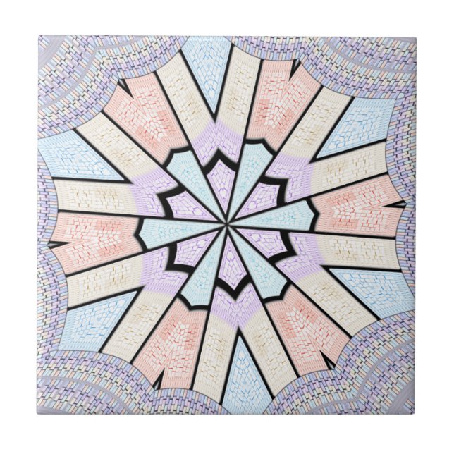 Beautiful Amazing Soft Pastel Geometric Art Print Ceramic Tile (Front)