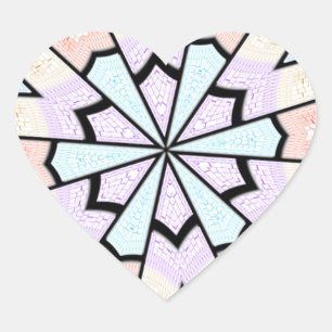 Beautiful Amazing Soft Pastel Geometric Art Print Heart Sticker