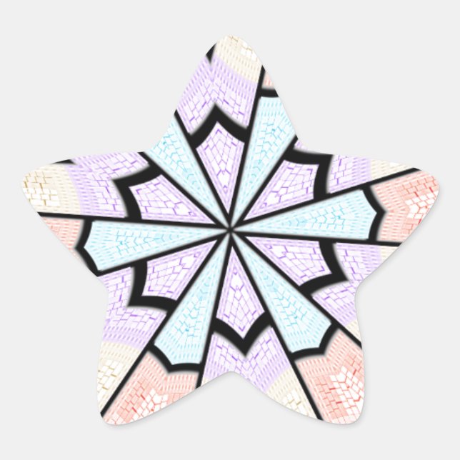 Beautiful Amazing Soft Pastel Geometric Art Print Star Sticker (Front)