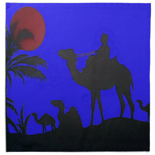 Beautiful Amazing Sunset Camel Safari Art Print Cloth Napkin