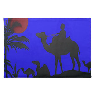 Beautiful Amazing Sunset Camel Safari Art Print Placemat