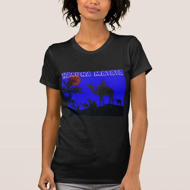 Beautiful Amazing Sunset Camel Safari Art Print T-Shirt (Front)