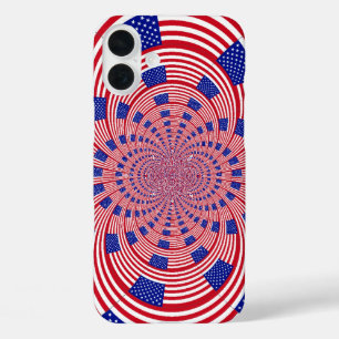 Beautiful Amazing United States Flag Kaleidoscop iPhone 16 Plus Case