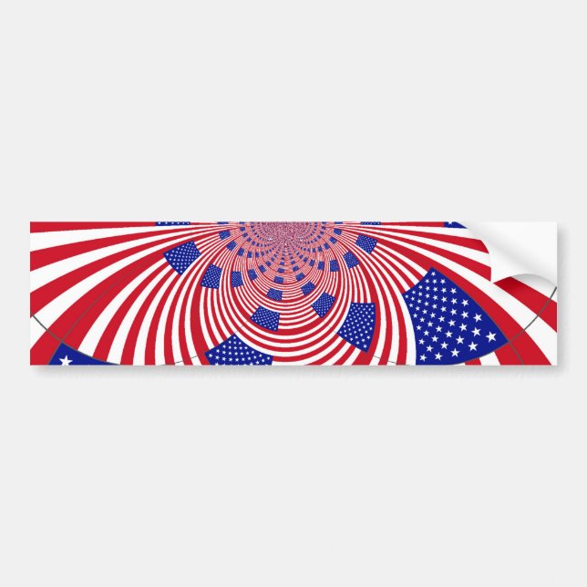 Beautiful Amazing United States Flag Kaleidoscope  Bumper Sticker (Front)