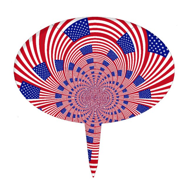 Beautiful Amazing United States Flag Kaleidoscope  Cake Topper (Front)