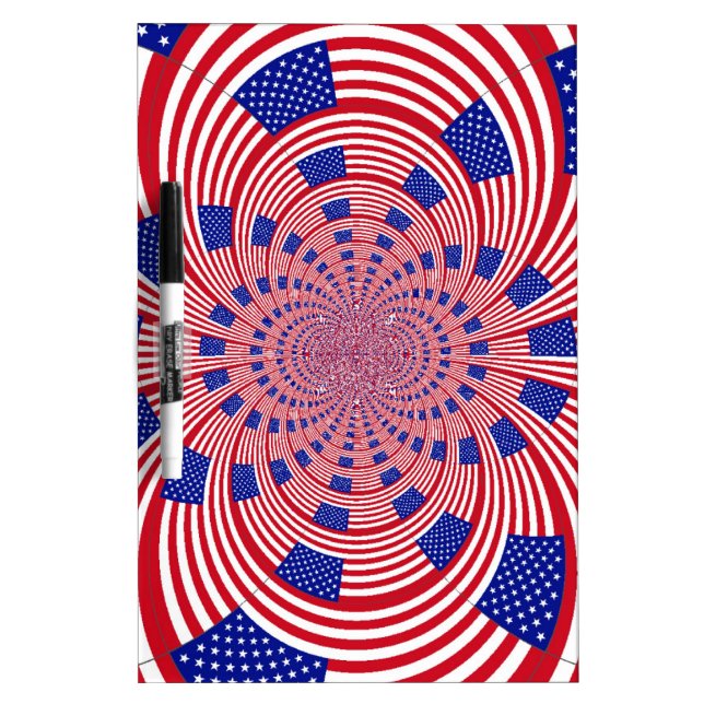 Beautiful Amazing United States Flag Kaleidoscope  Dry-Erase Board (Front)