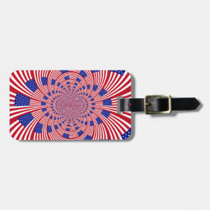 Beautiful Amazing United States Flag Kaleidoscope Luggage Tag