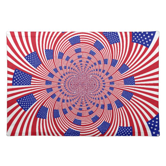 Beautiful Amazing United States Flag Kaleidoscope  Placemat (Front)