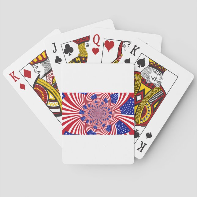 Beautiful Amazing United States Flag Kaleidoscope  Poker Cards (Back)