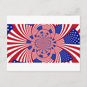 Beautiful Amazing United States Flag Kaleidoscope Postcard